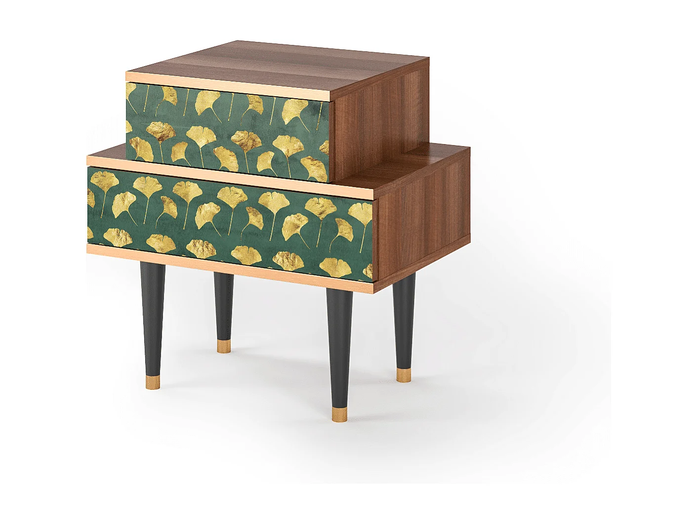 Table de nuit - 58х58х41 cm - NS1 - Gingko leaves, Noyer