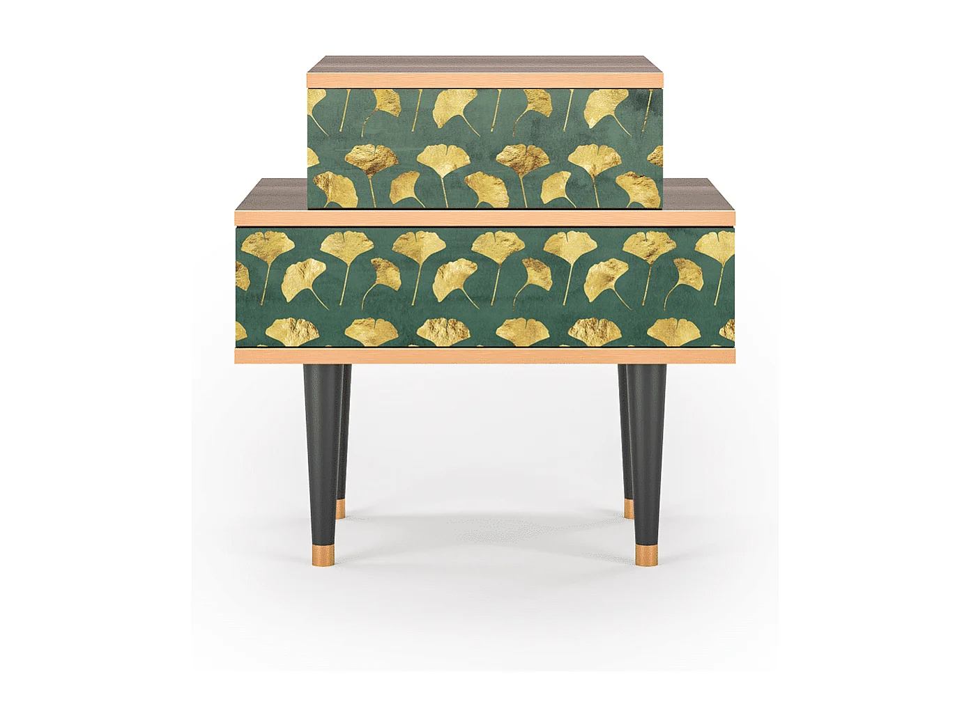 Table de nuit - 58х58х41 cm - NS1 - Gingko leaves, Noyer