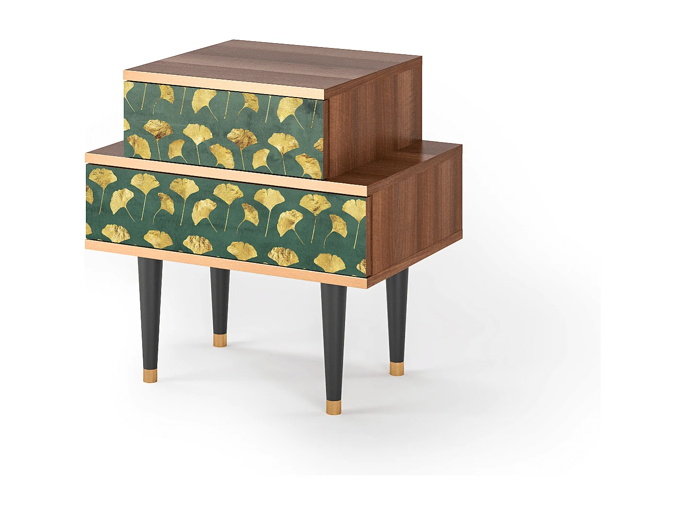 Table de nuit - 58х58х41 cm - NS1 - Gingko leaves, Noyer