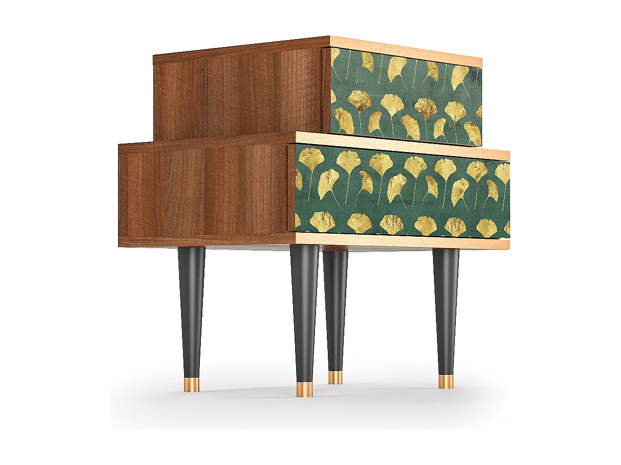 Table de nuit - 58х58х41 cm - NS1 - Gingko leaves, Noyer