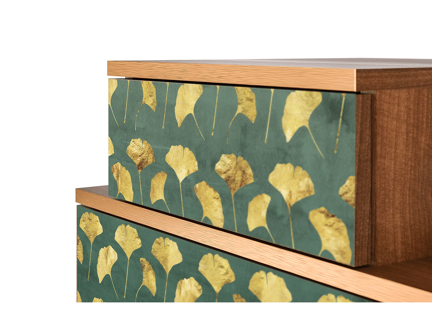 Table de nuit - 58х58х41 cm - NS1 - Gingko leaves, Noyer