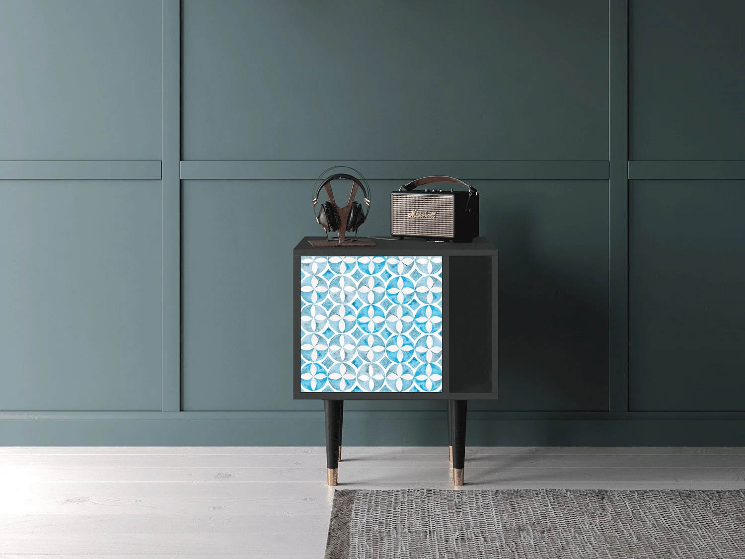 Stolik nocny - 57х69х48 cm - S2 - Porto Mood, Antracyt