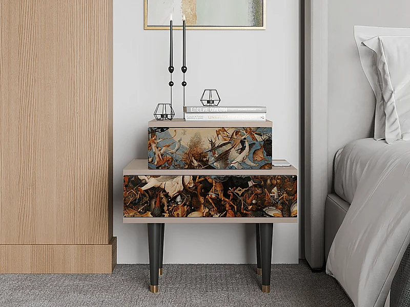 Stolik nocny - 58х58х41 cm - NS1 - The Fall, Latte