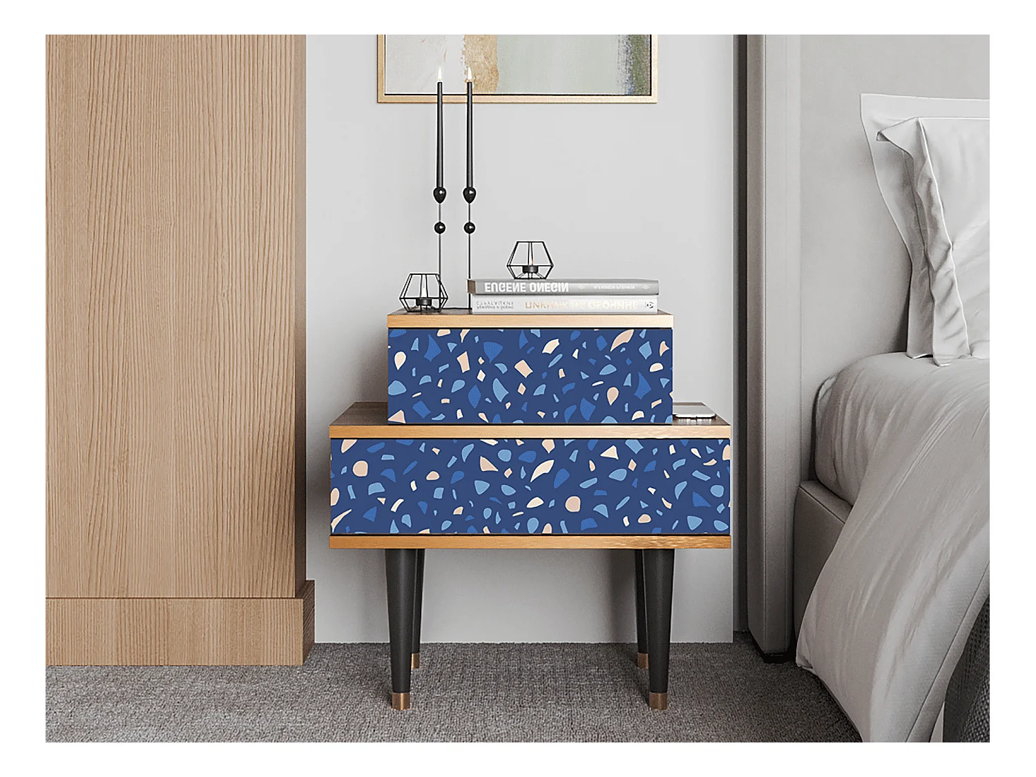 Table de nuit - 58х58х41 cm - NS1 - Soap Whirpool, Noyer
