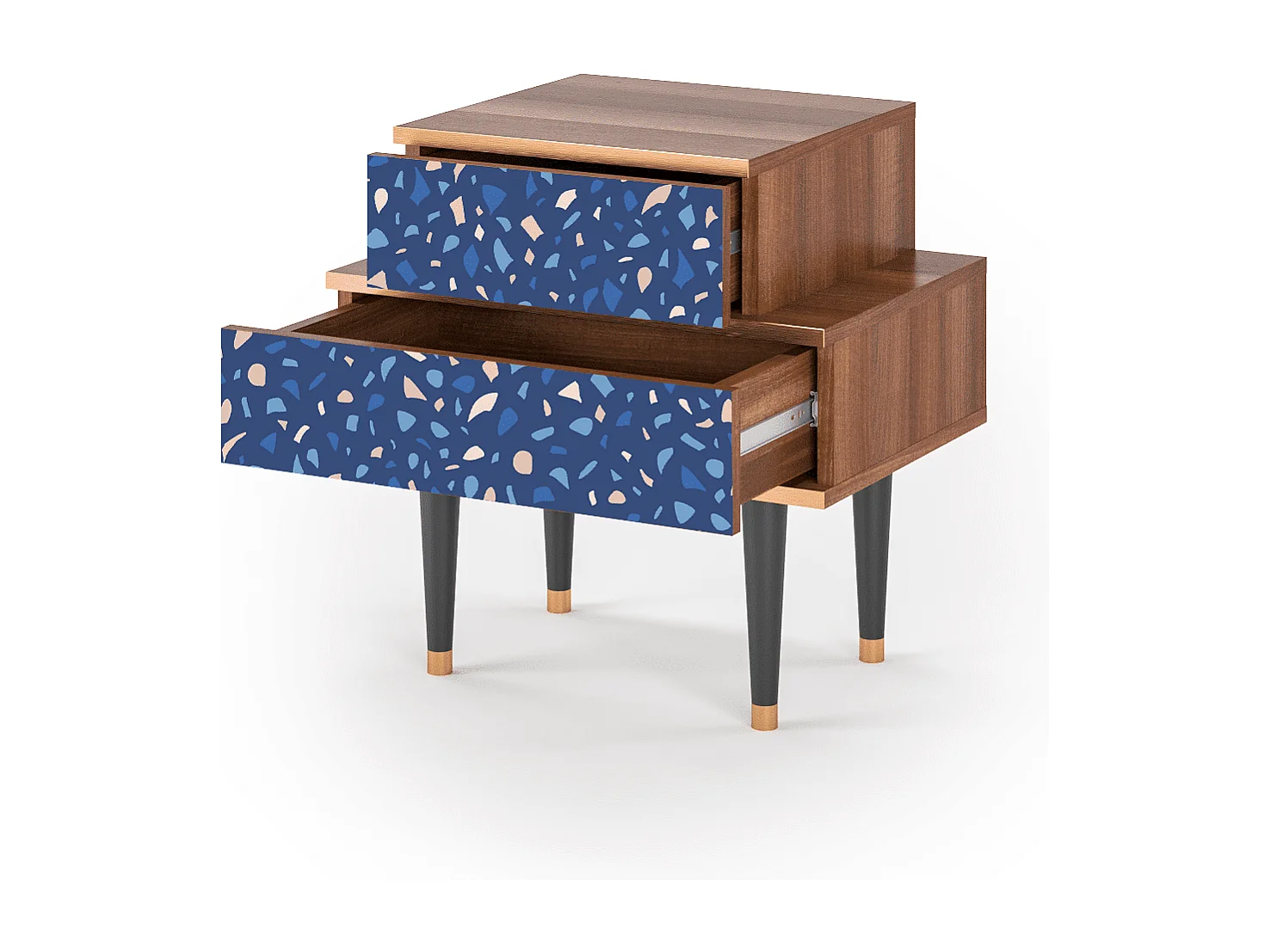 Table de nuit - 58х58х41 cm - NS1 - Soap Whirpool, Noyer