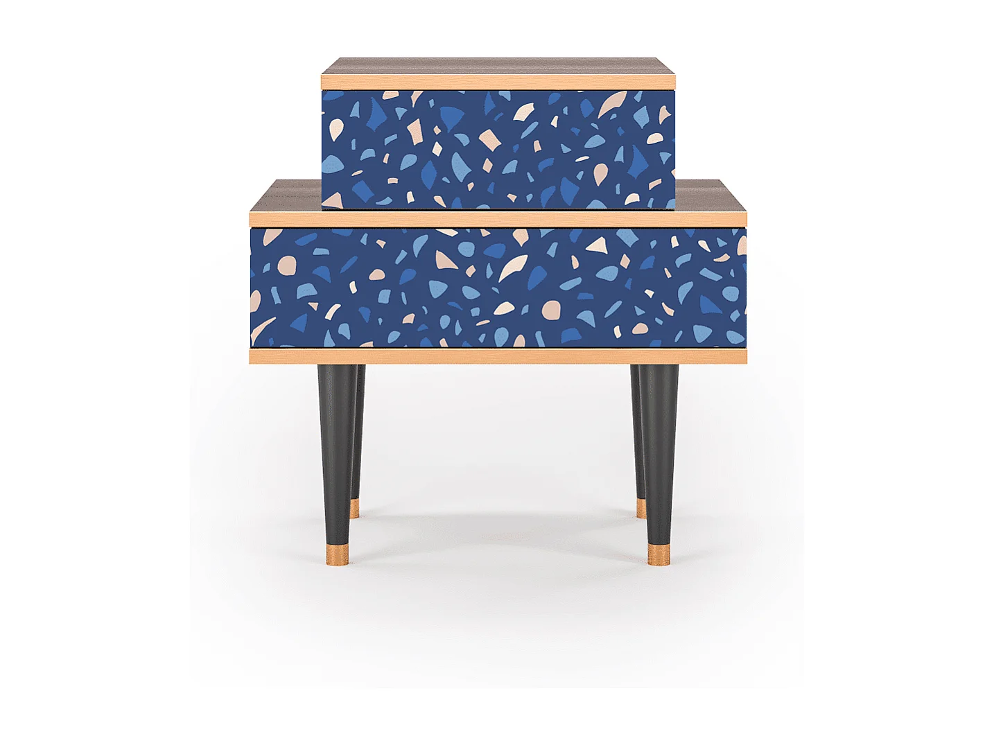 Stolik nocny - 58х58х41 cm - NS1 - Soap Whirpool, Orzech