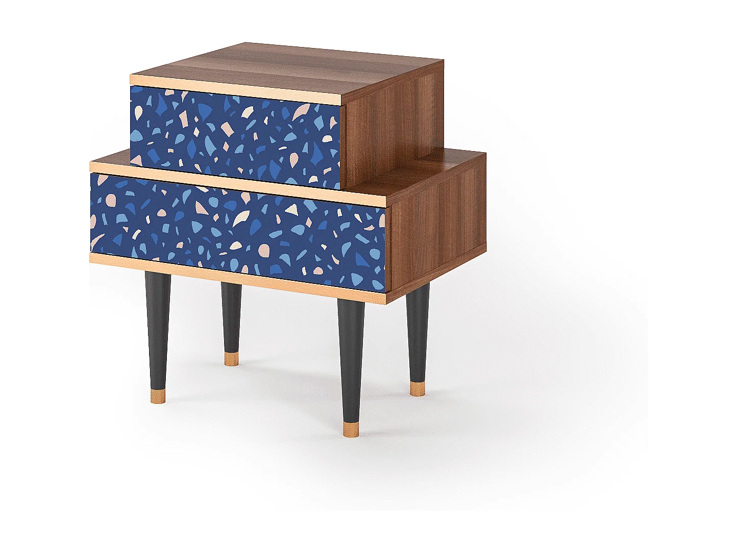 Stolik nocny - 58х58х41 cm - NS1 - Soap Whirpool, Orzech