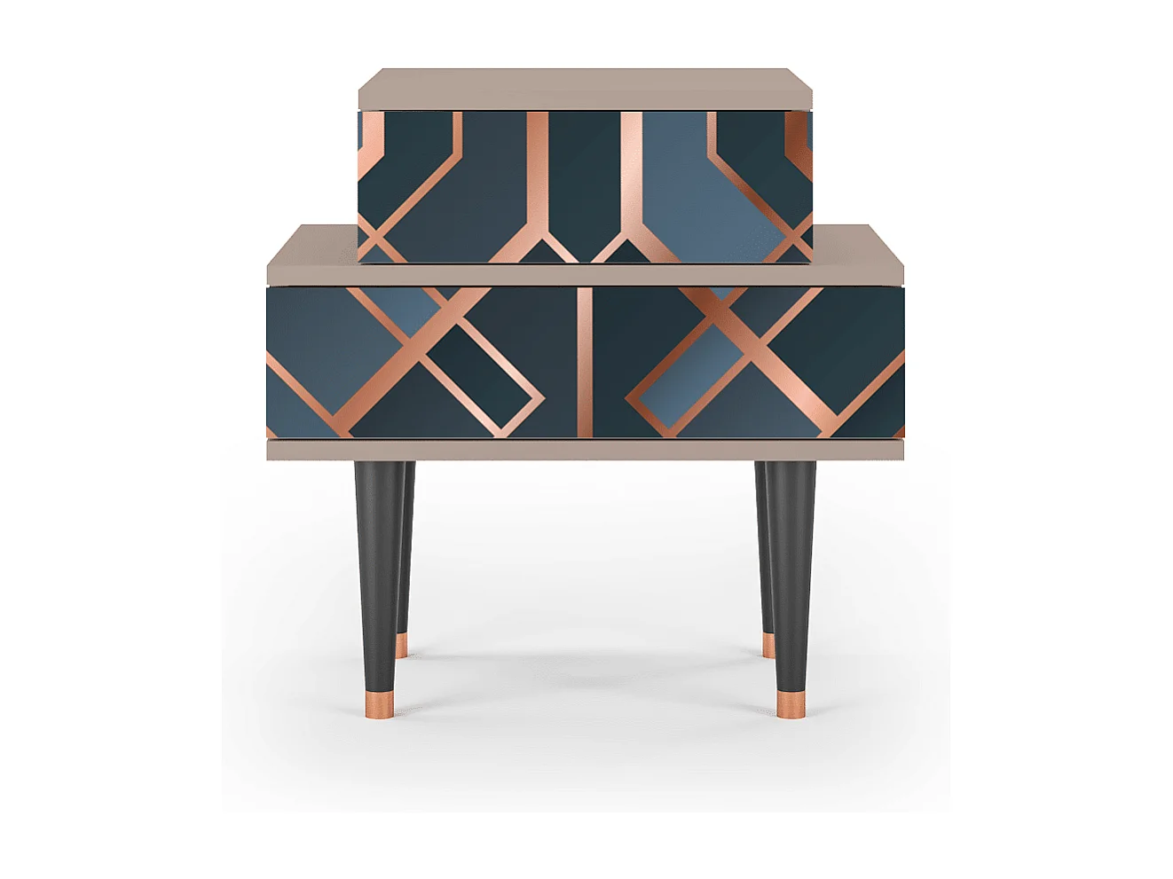 Table de nuit - 58х58х41 cm - NS1 - Ashy 1920', Latte