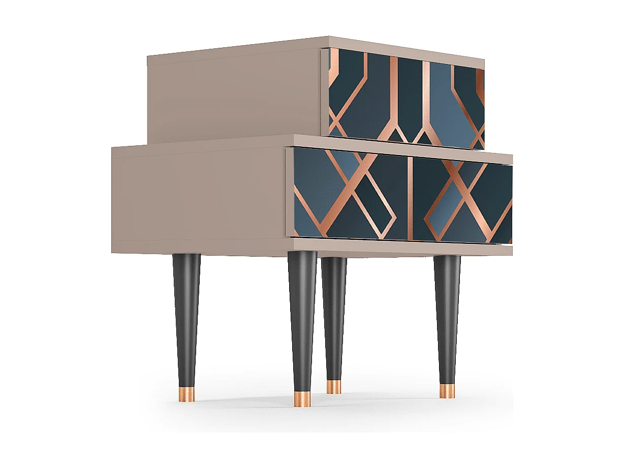 Table de nuit - 58х58х41 cm - NS1 - Ashy 1920', Latte