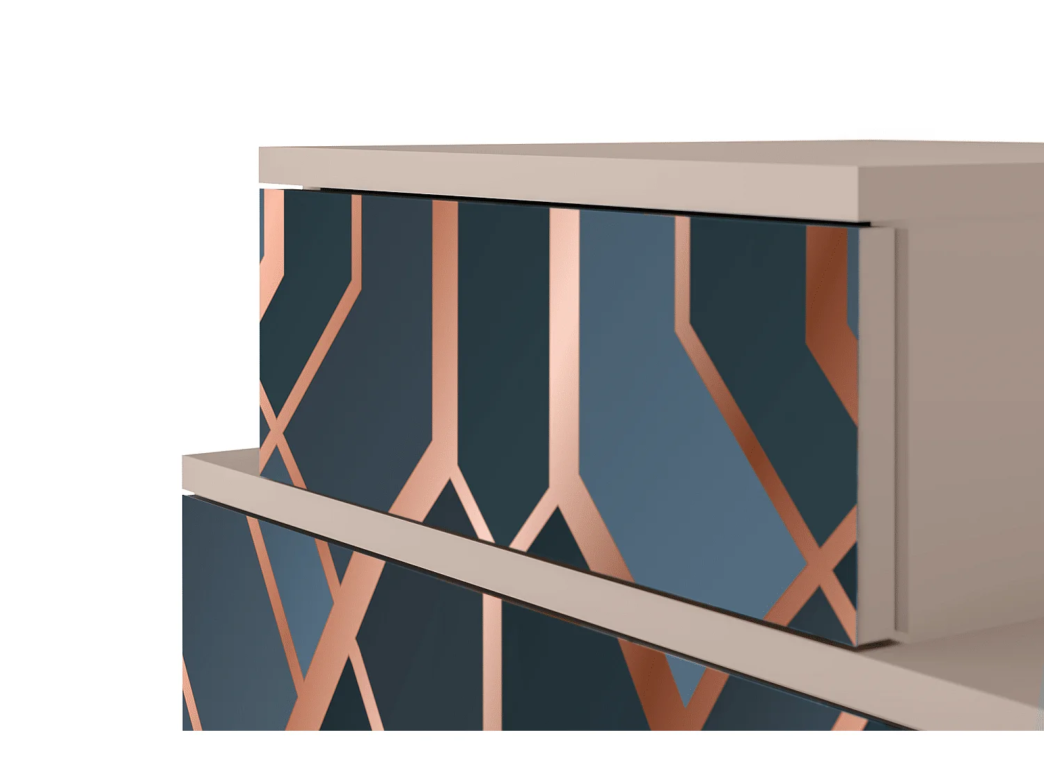 Table de nuit - 58х58х41 cm - NS1 - Ashy 1920', Latte