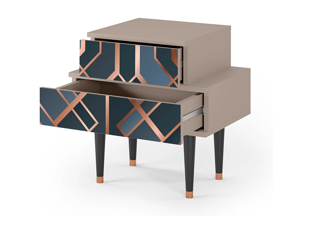 Table de nuit - 58х58х41 cm - NS1 - Ashy 1920', Latte