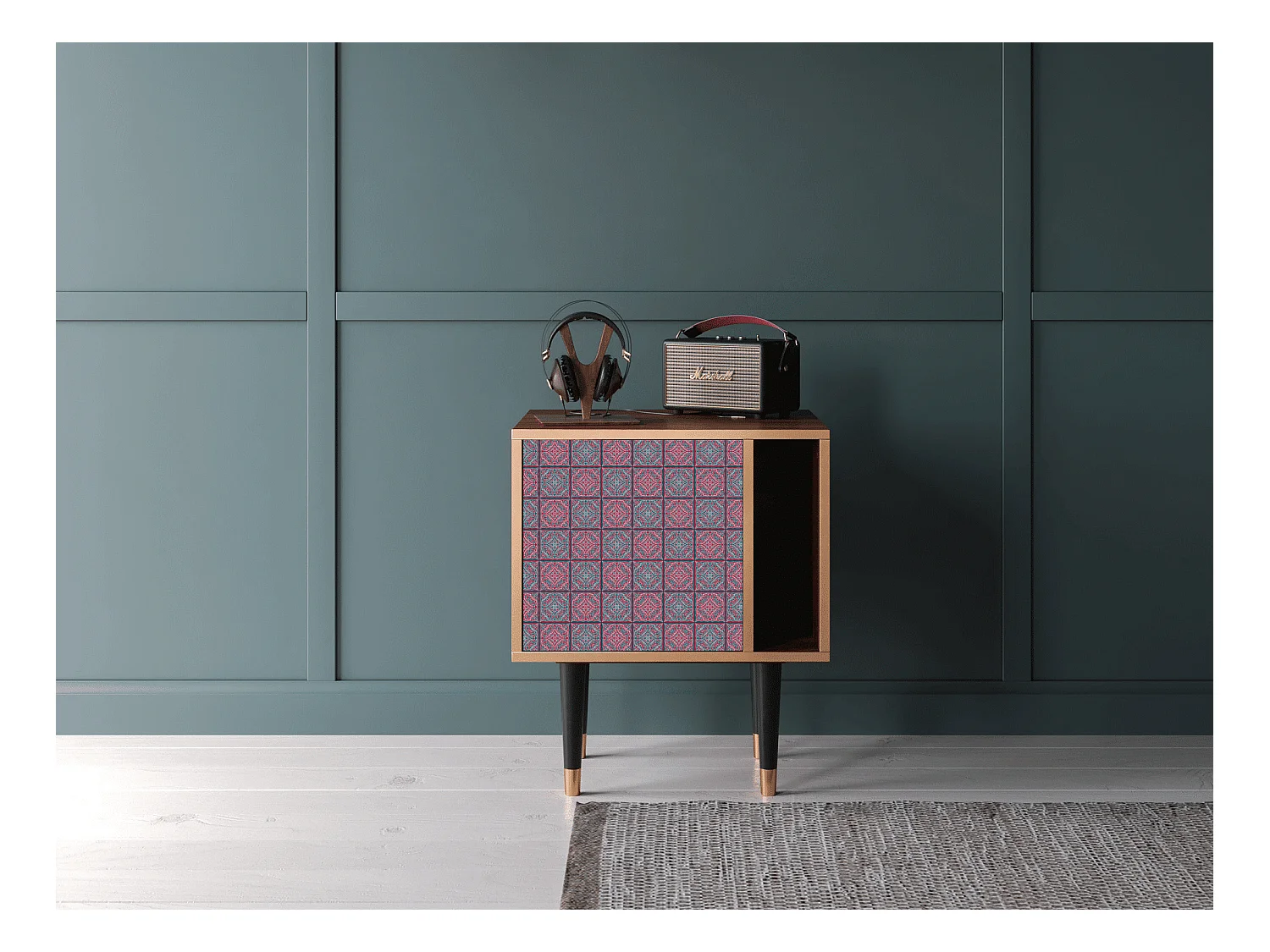 Nachttisch - 57х69х48 cm - S2 - Riviera Mosaic, Walnuss