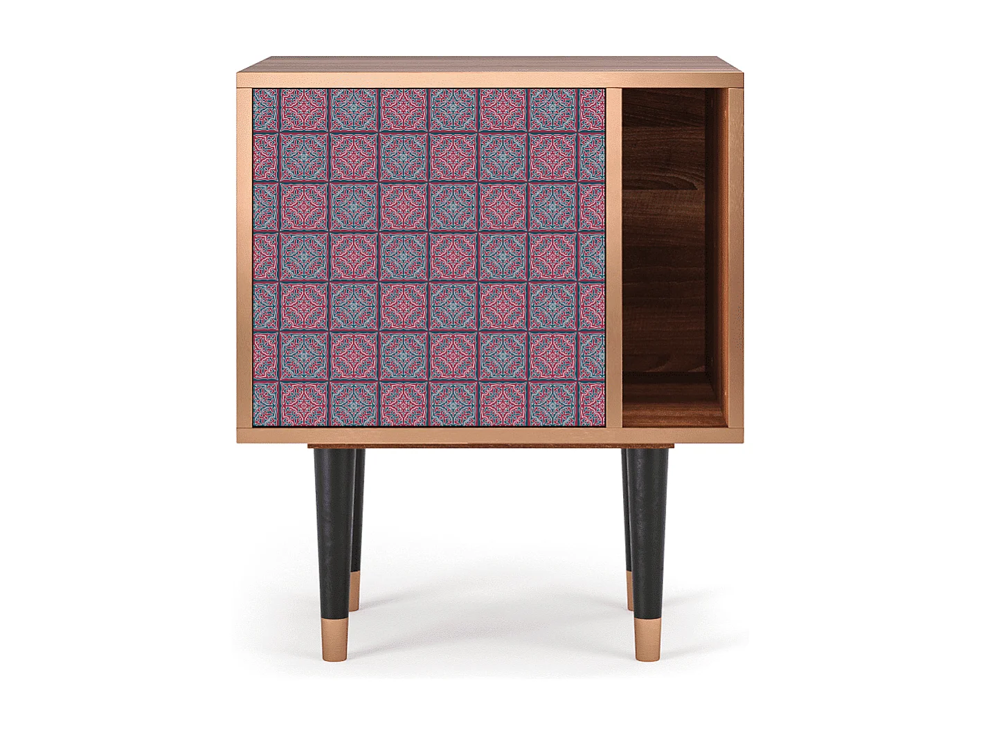 Stolik nocny - 57х69х48 cm - S2 - Riviera Mosaic, Orzech