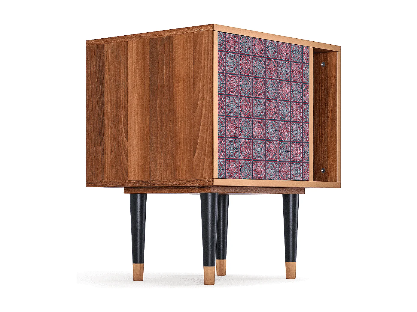 Stolik nocny - 57х69х48 cm - S2 - Riviera Mosaic, Orzech