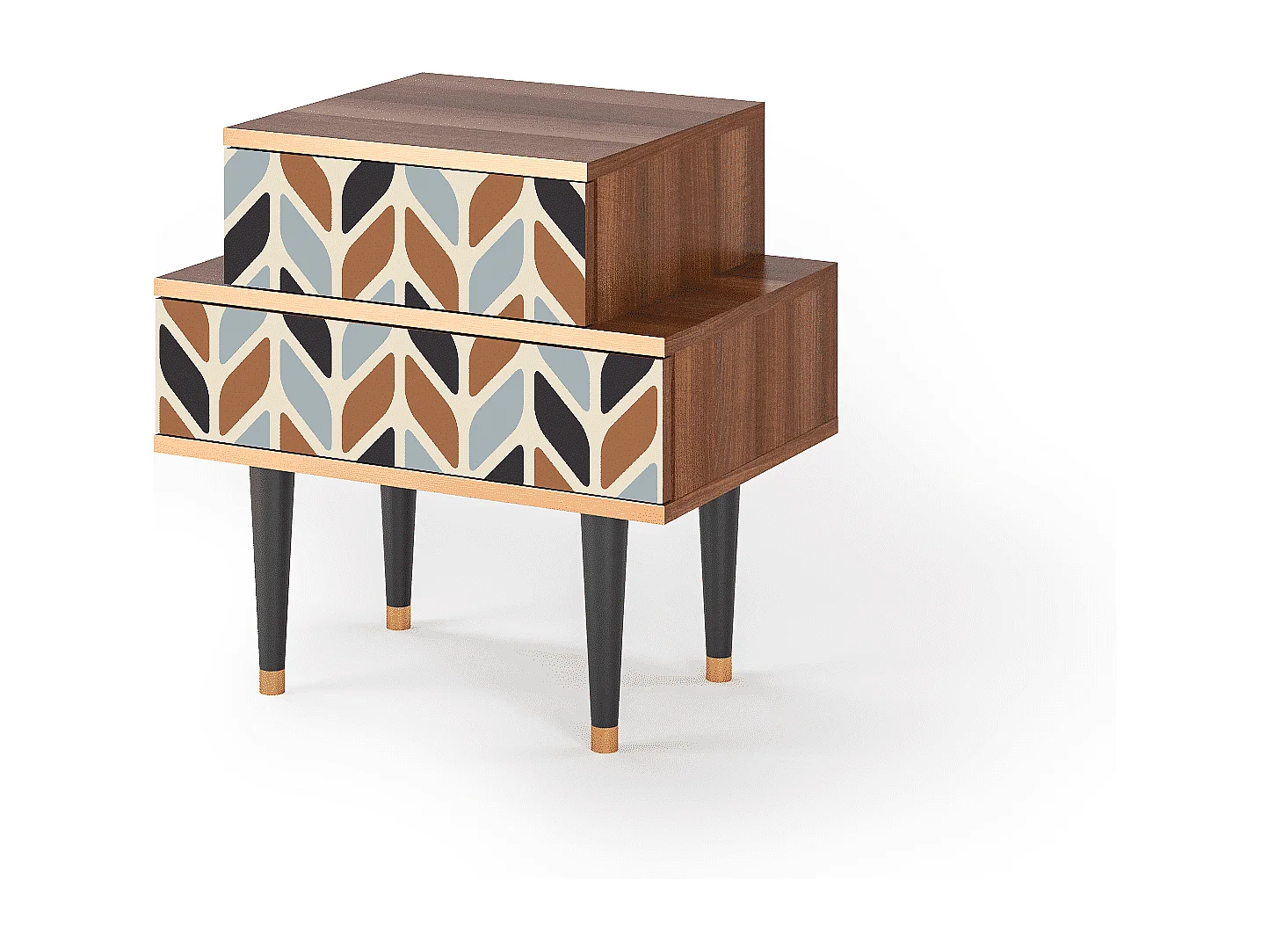 Table de nuit - 58х58х41 cm - NS1 - Beige Laure, Noyer