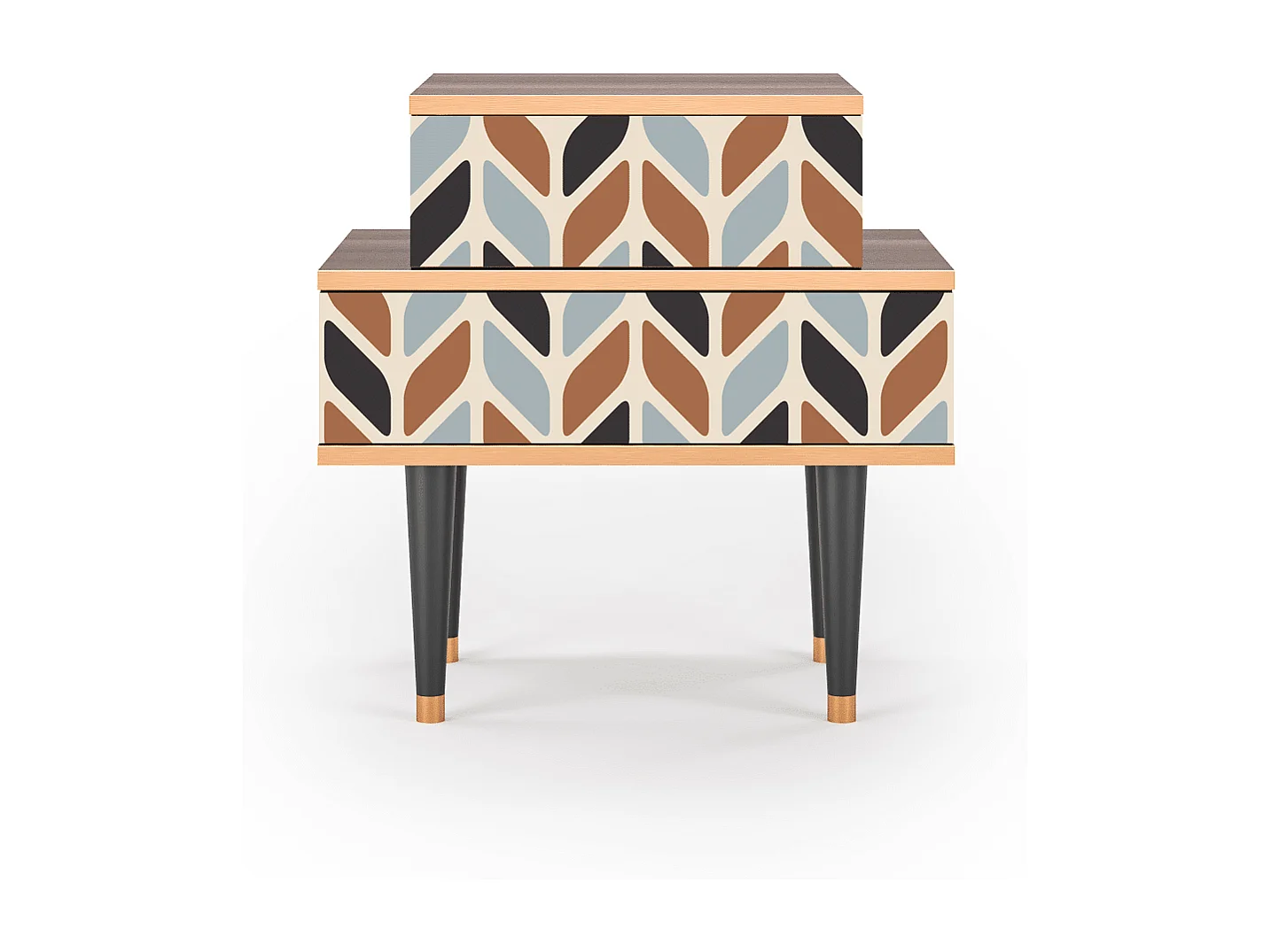 Criado-mudo - 58х58х41 cm - NS1 - Beige Laure, Nogueira