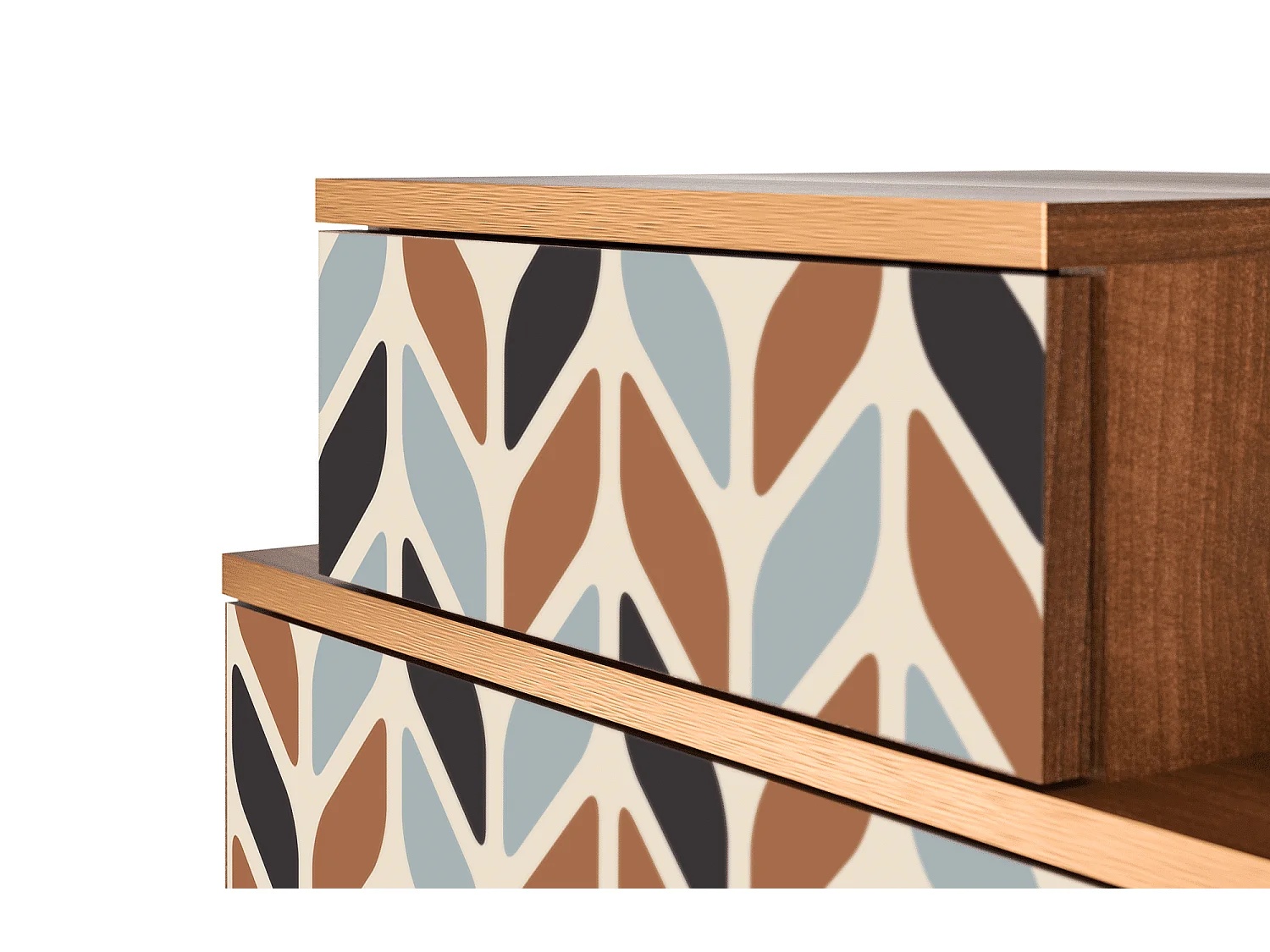 Criado-mudo - 58х58х41 cm - NS1 - Beige Laure, Nogueira