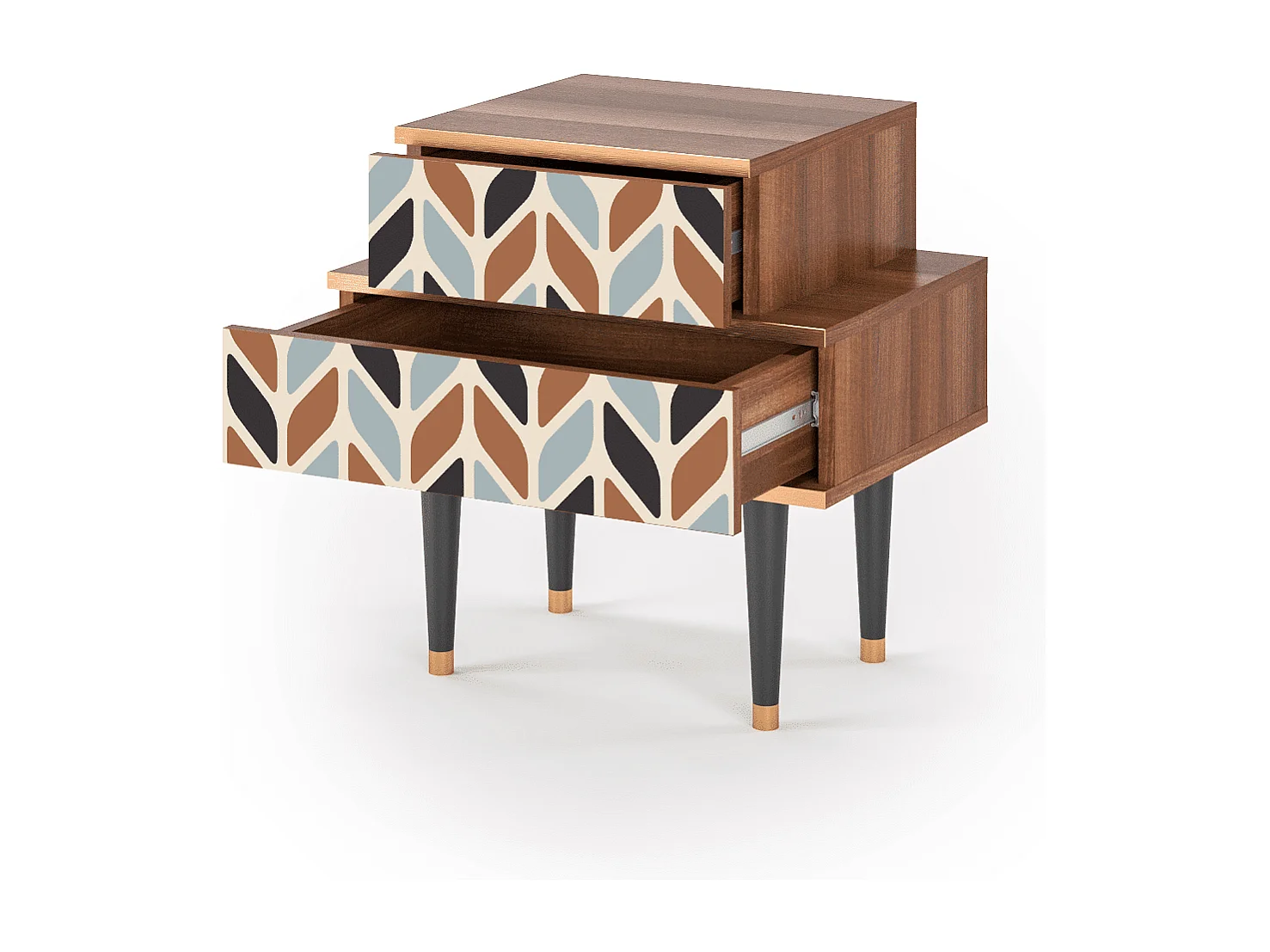 Nachtkastje - 58х58х41 cm - NS1 - Beige Laure, Walnoot