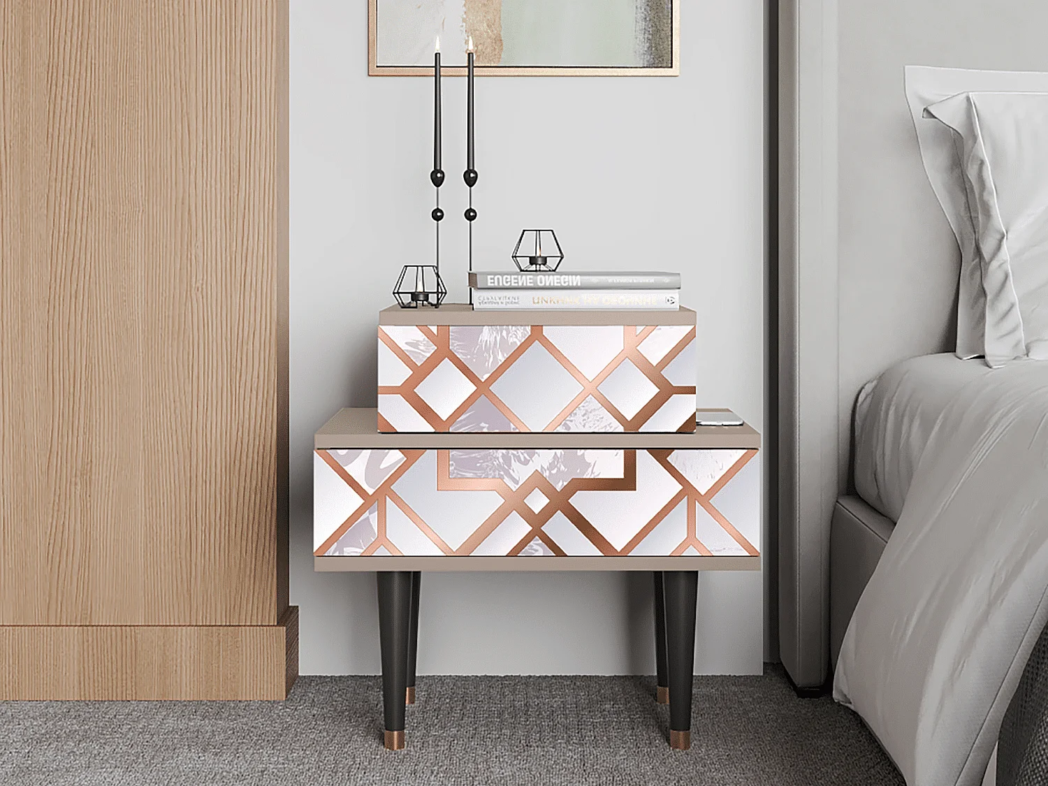 Table de nuit - 58х58х41 cm - NS1 - Pastel Fairytale, Latte