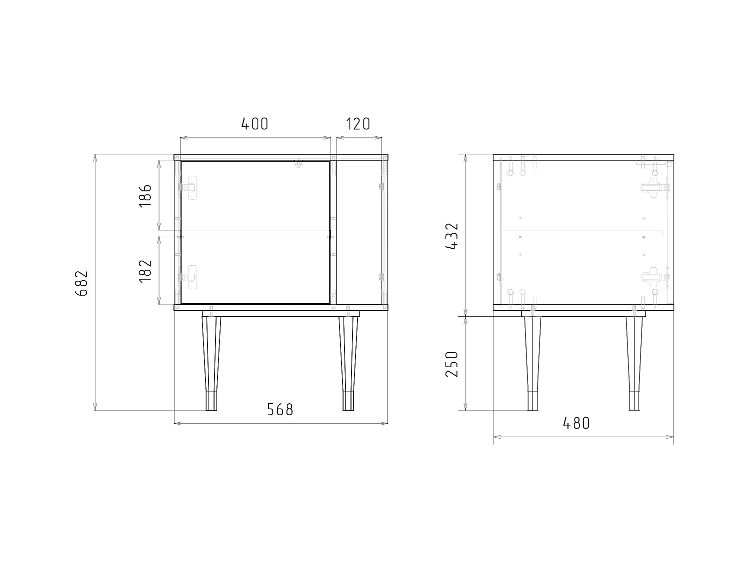 Table de nuit - 57х69х48 cm - S2 - Blau Schuyte, Anthracite