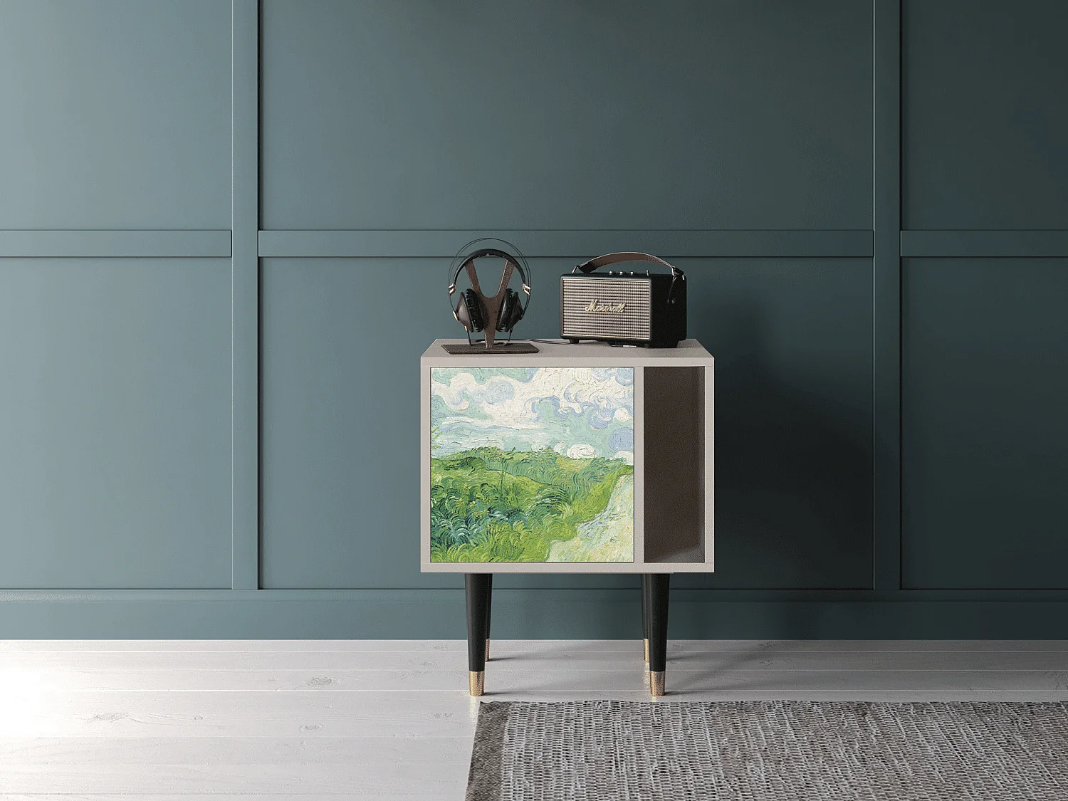 Mesita de noche - 57х69х48 cm - S2 - Green Wheat Fields, Arena