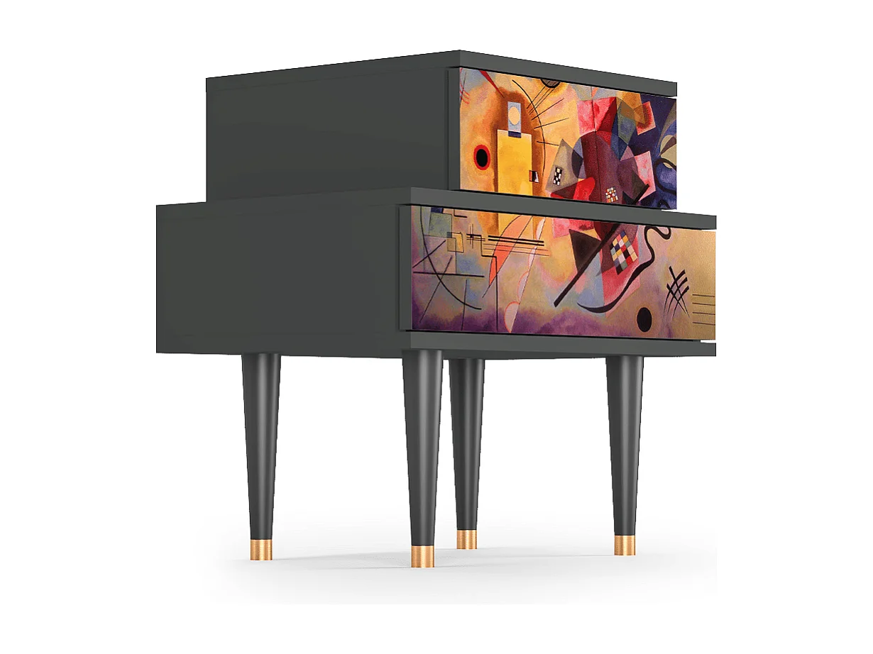 Stolik nocny - 58х58х41 cm - NS1 - Modern Art, Antracyt