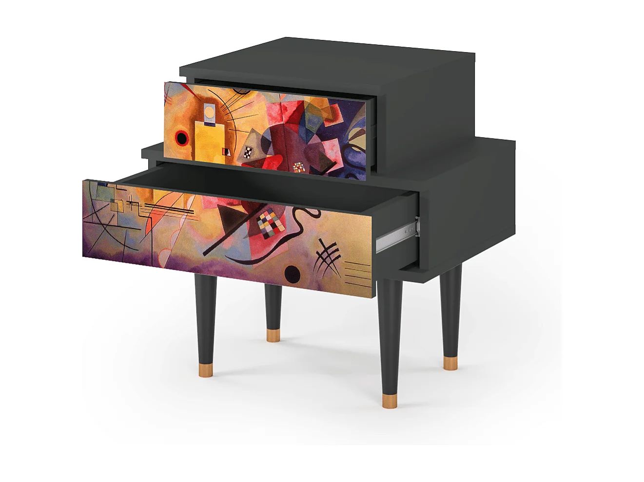 Stolik nocny - 58х58х41 cm - NS1 - Modern Art, Antracyt