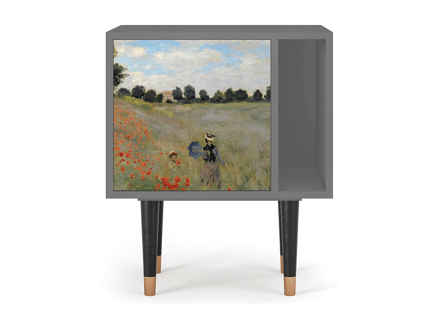 Table de nuit - 57х69х48 cm - S2 - The Poppy Field   , Gris