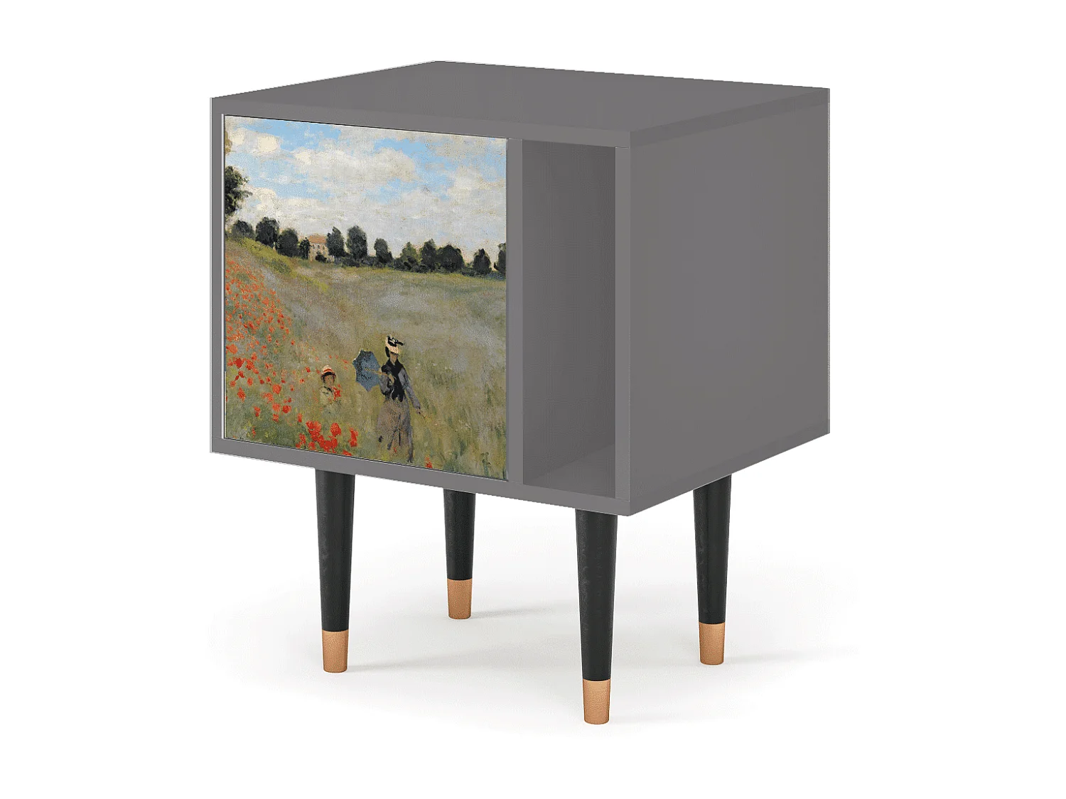 Table de nuit - 57х69х48 cm - S2 - The Poppy Field   , Gris