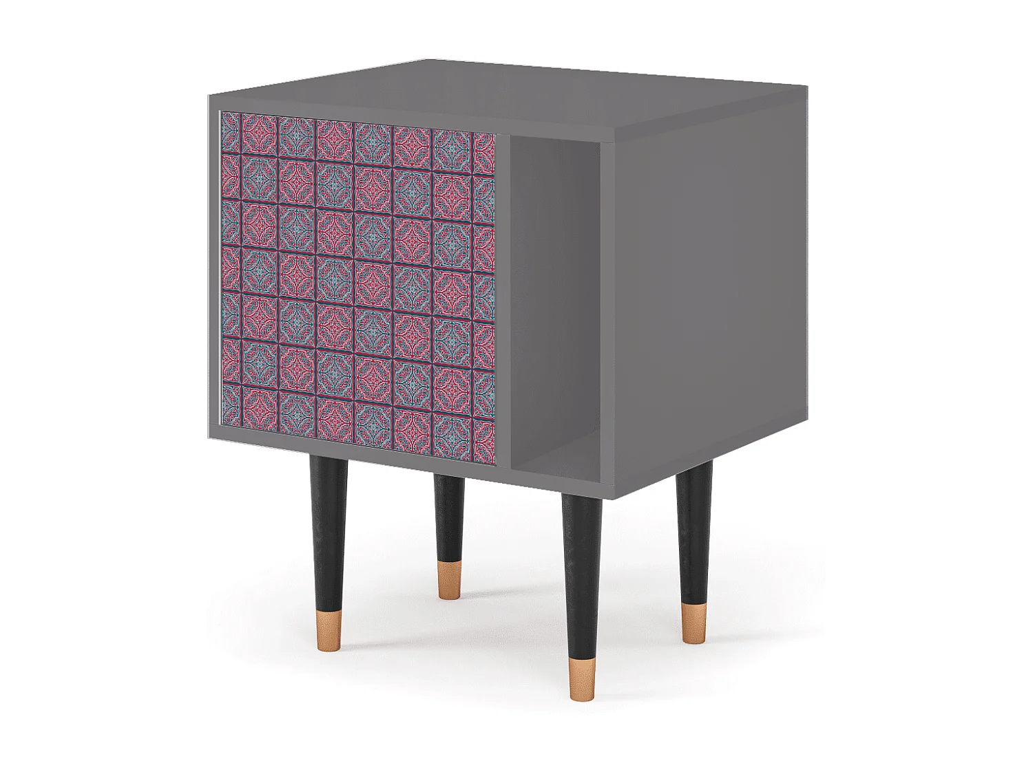 Table de nuit - 57х69х48 cm - S2 - Riviera Mosaic, Gris