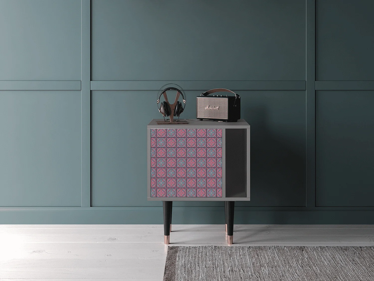 Comodino - 57х69х48 cm - S2 - Riviera Mosaic, Grigio