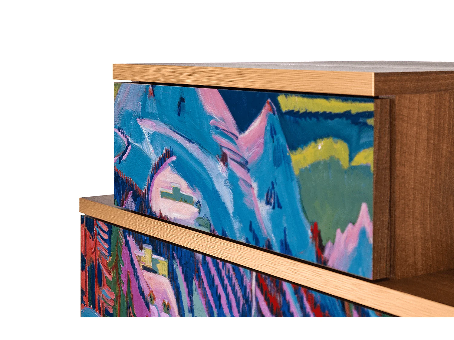 Table de nuit - 58х58х41 cm - NS1 - Davos Winter, Noyer