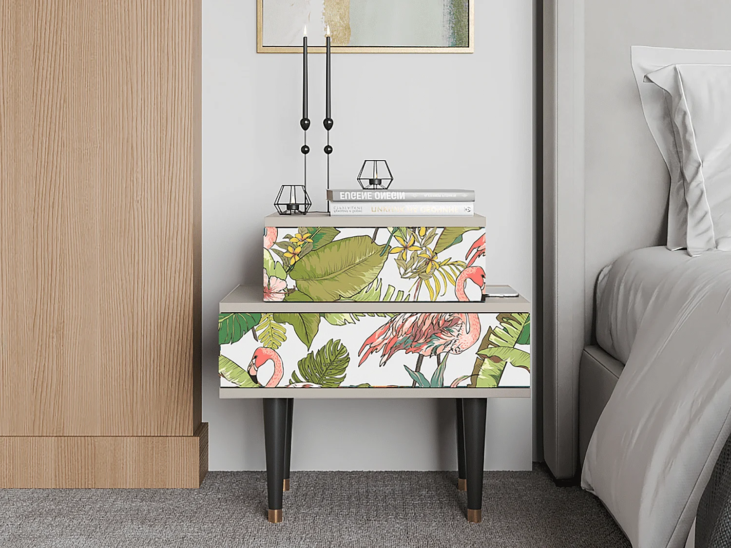 Table de nuit - 58х58х41 cm - NS1 - Sweet Flamingo, Sable