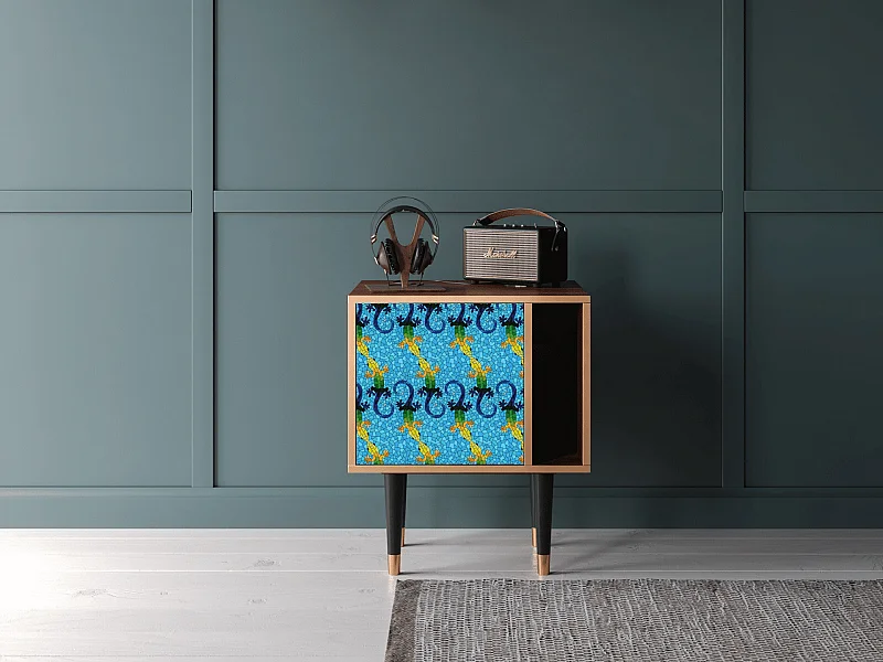 Table de nuit - 57х69х48 cm - S2 - Gaudi's Lizard, Noyer