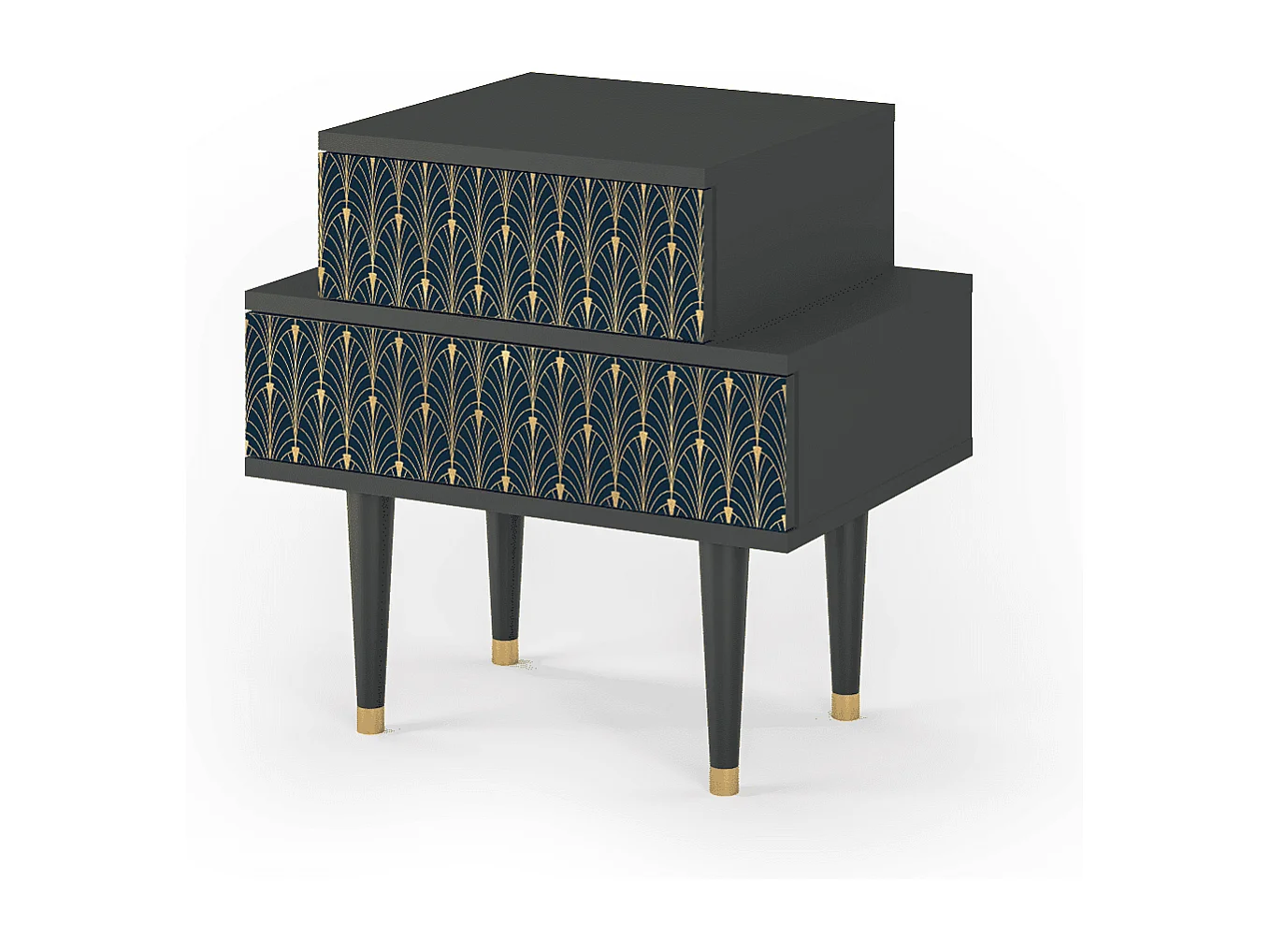 Table de nuit - 58х58х41 cm - NS1 - Flower of the Nile, Anthracite