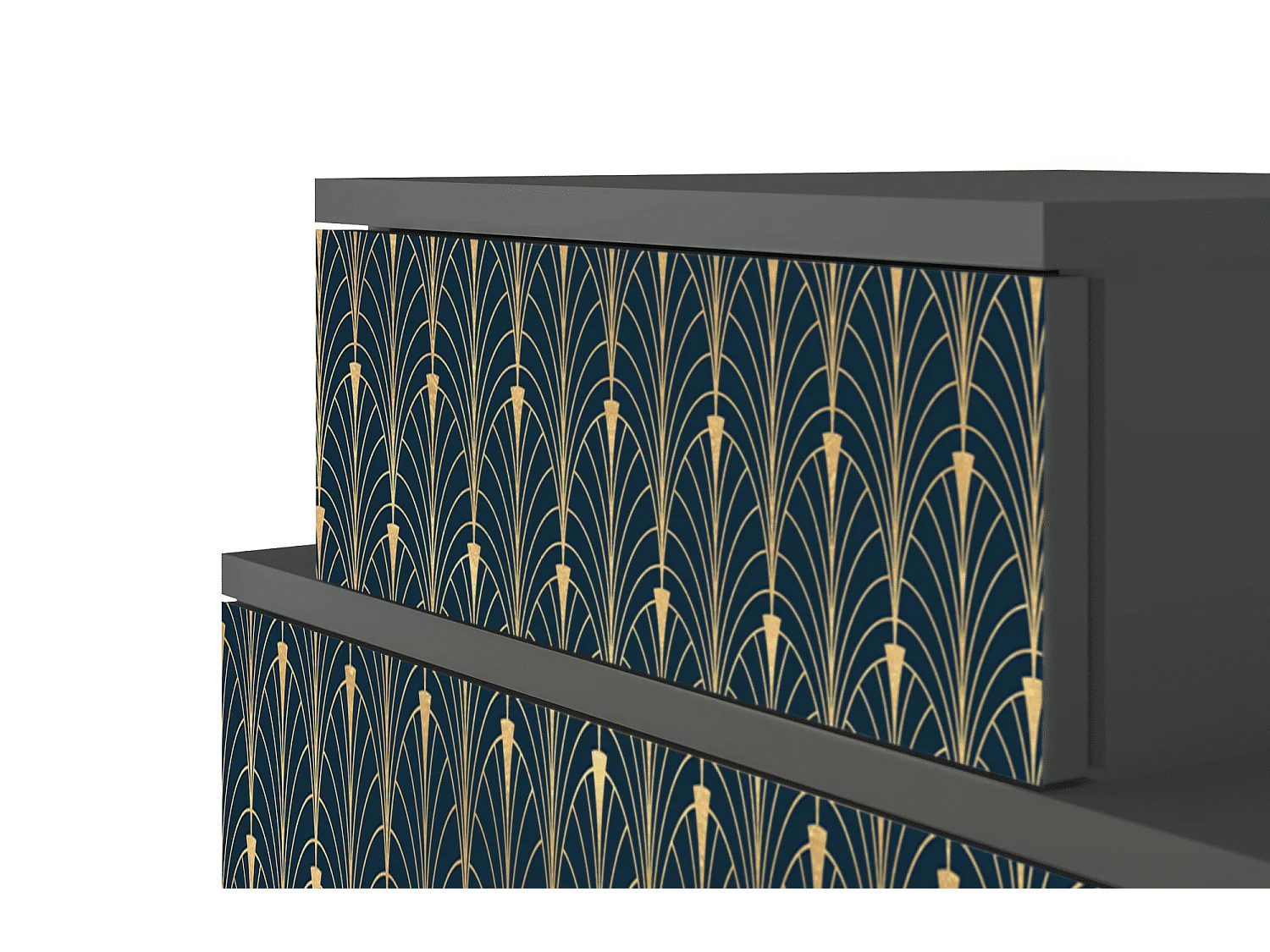 Table de nuit - 58х58х41 cm - NS1 - Flower of the Nile, Anthracite