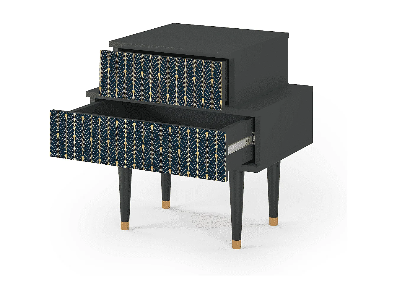 Table de nuit - 58х58х41 cm - NS1 - Flower of the Nile, Anthracite