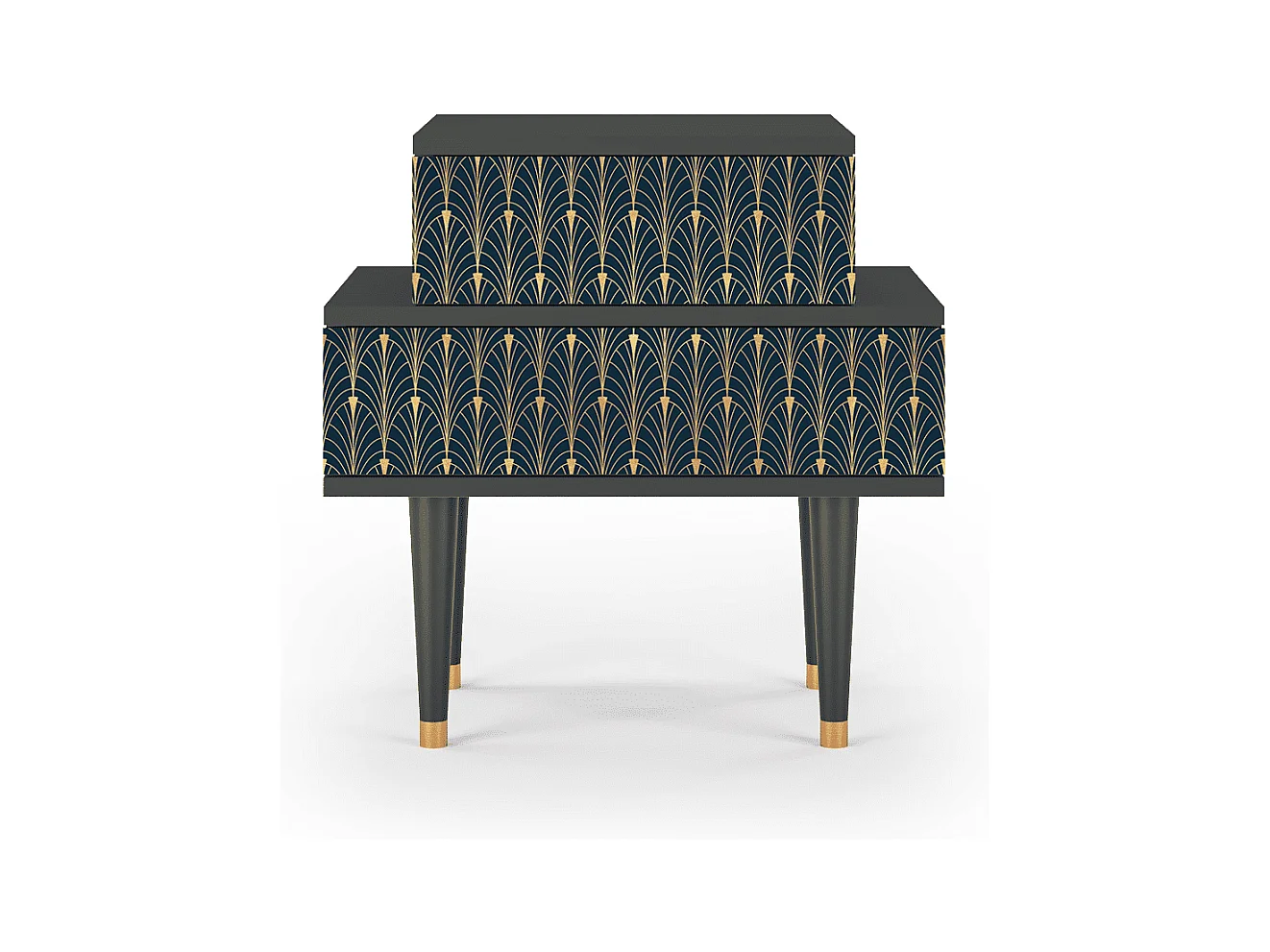 Table de nuit - 58х58х41 cm - NS1 - Flower of the Nile, Anthracite