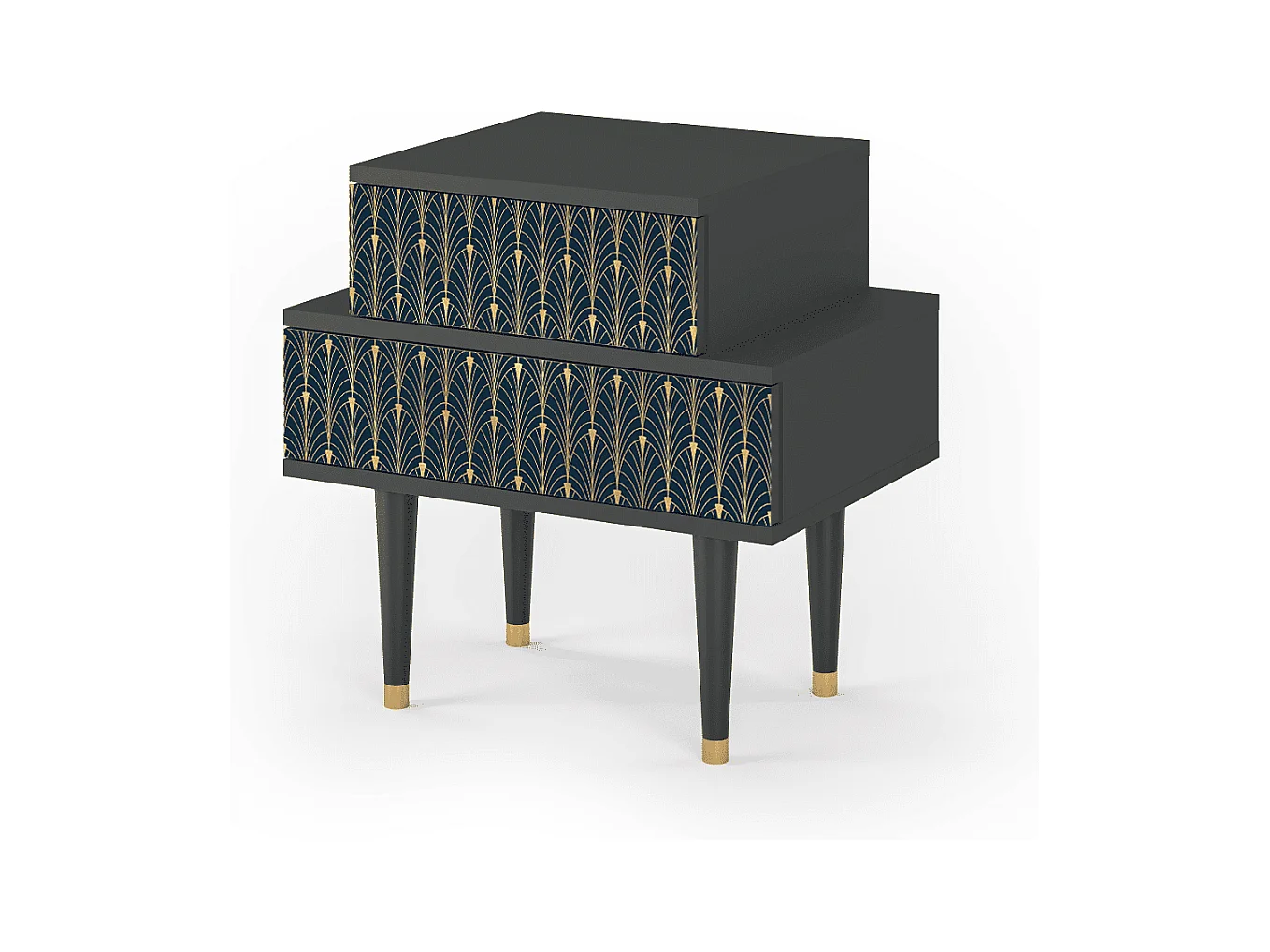 Table de nuit - 58х58х41 cm - NS1 - Flower of the Nile, Anthracite