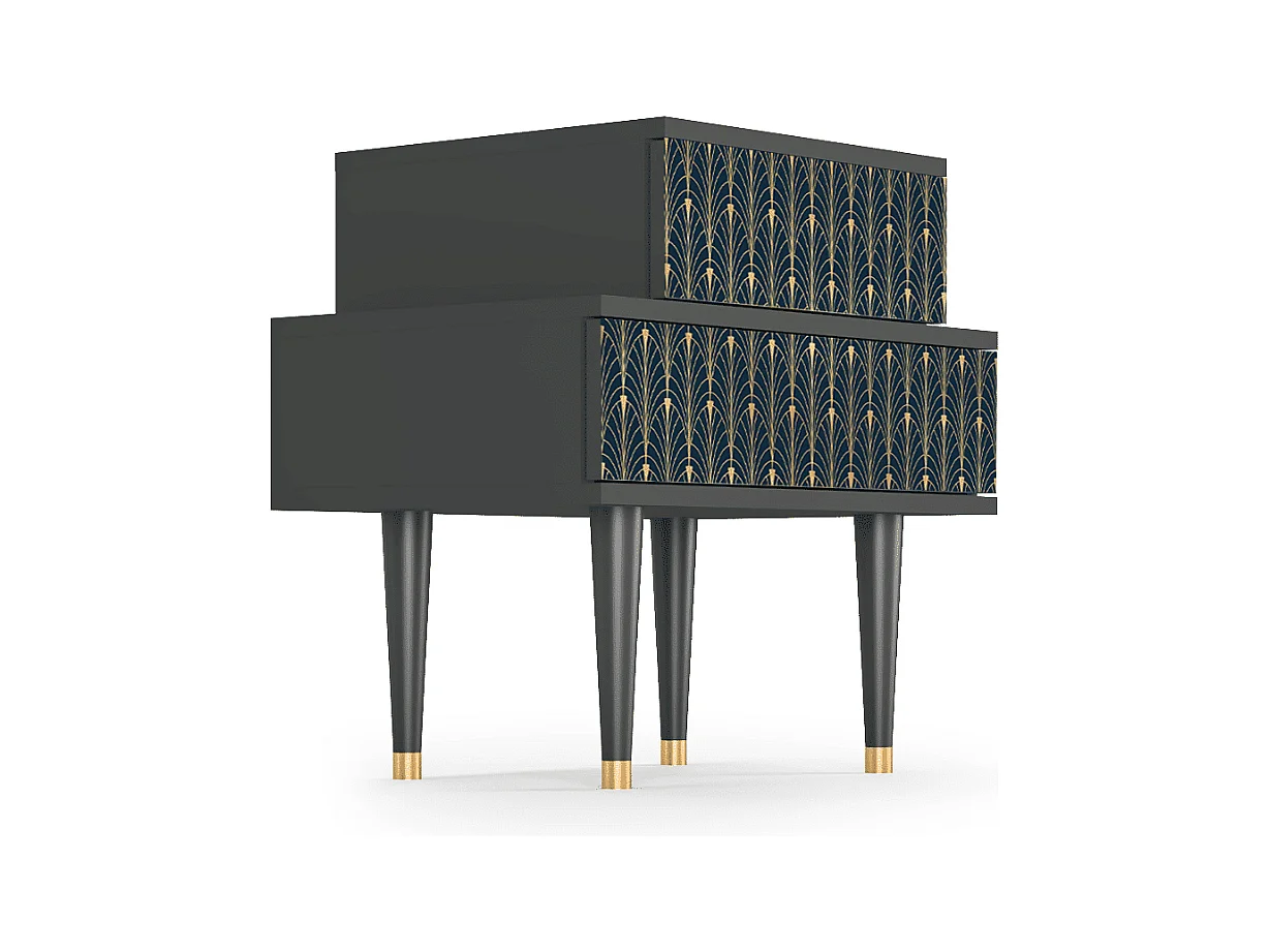Table de nuit - 58х58х41 cm - NS1 - Flower of the Nile, Anthracite