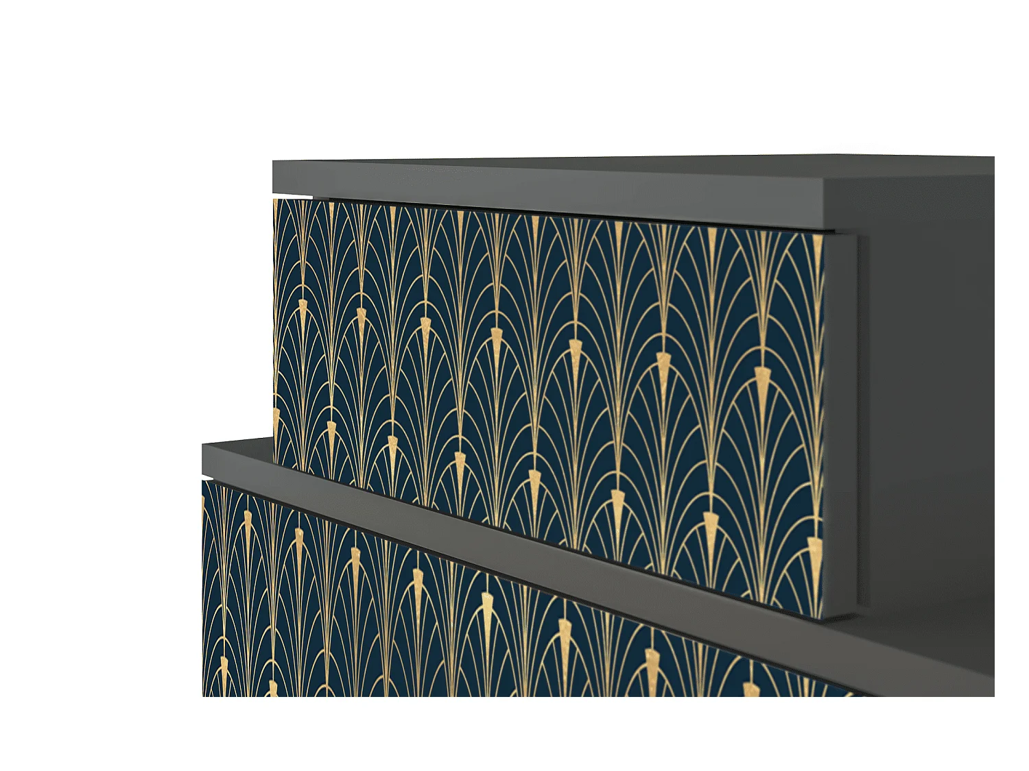 Table de nuit - 58х58х41 cm - NS1 - Flower of the Nile, Anthracite