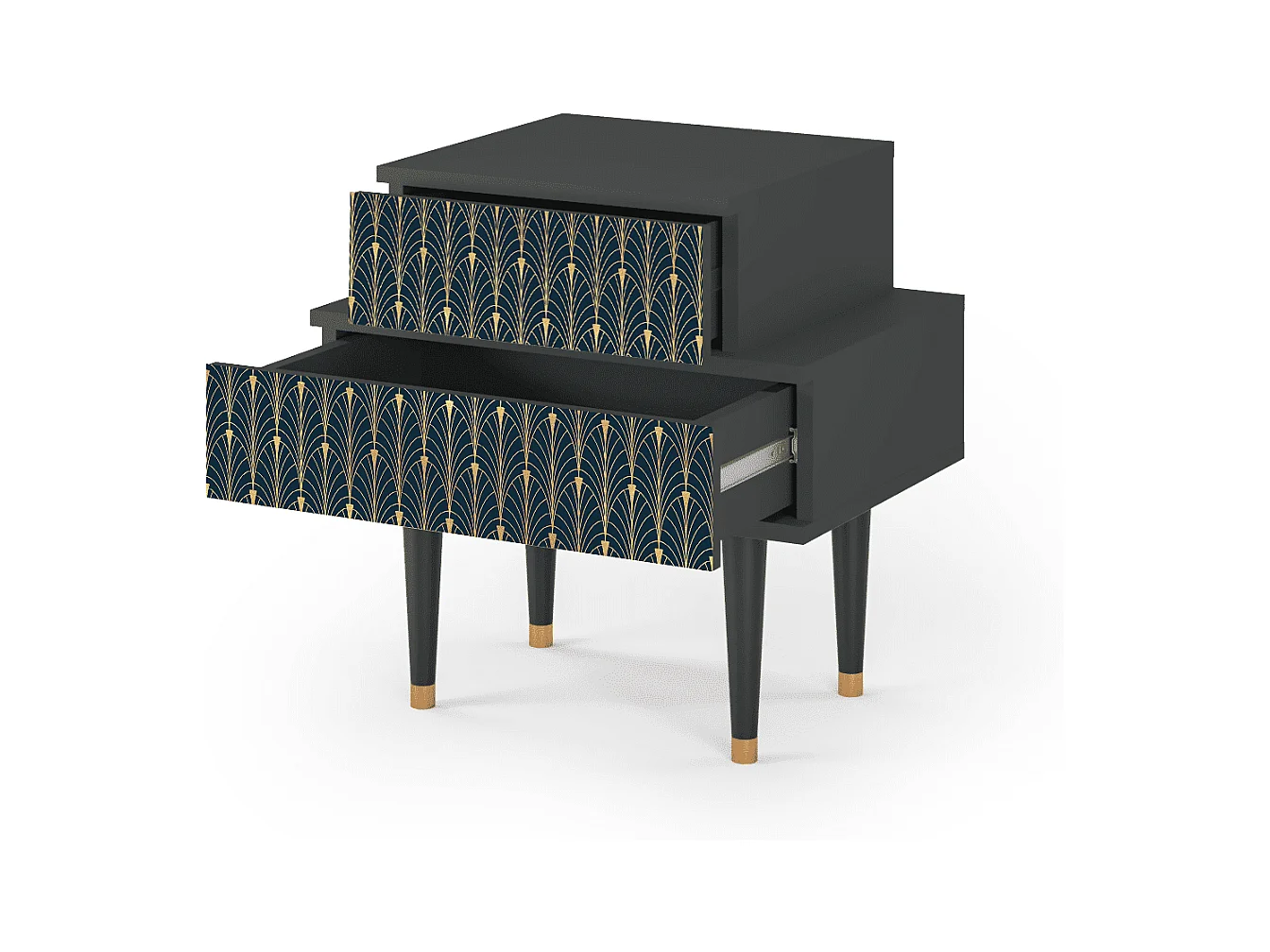 Table de nuit - 58х58х41 cm - NS1 - Flower of the Nile, Anthracite