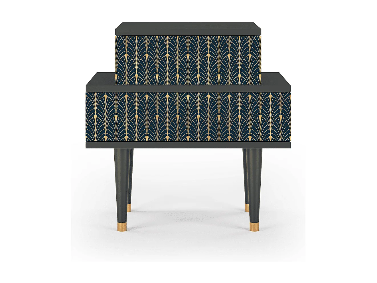 Mesita de noche - 58х58х41 cm - NS1 - Flower of the Nile, Antracita