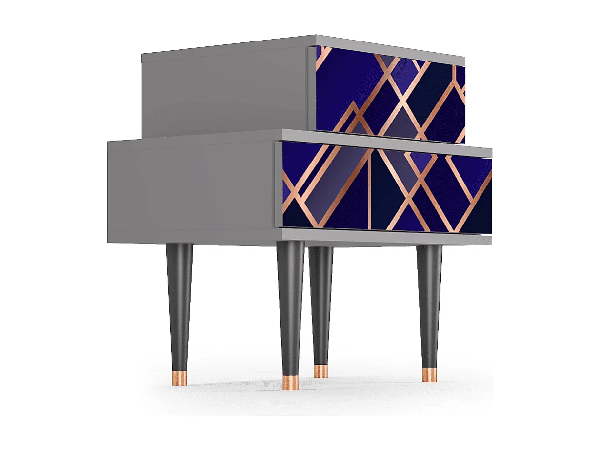 Mesita de noche - 58х58х41 cm - NS1 - Aquamarine Getsby, Gris