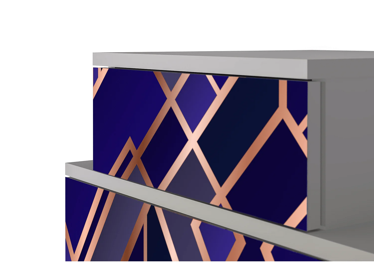 Mesita de noche - 58х58х41 cm - NS1 - Aquamarine Getsby, Gris