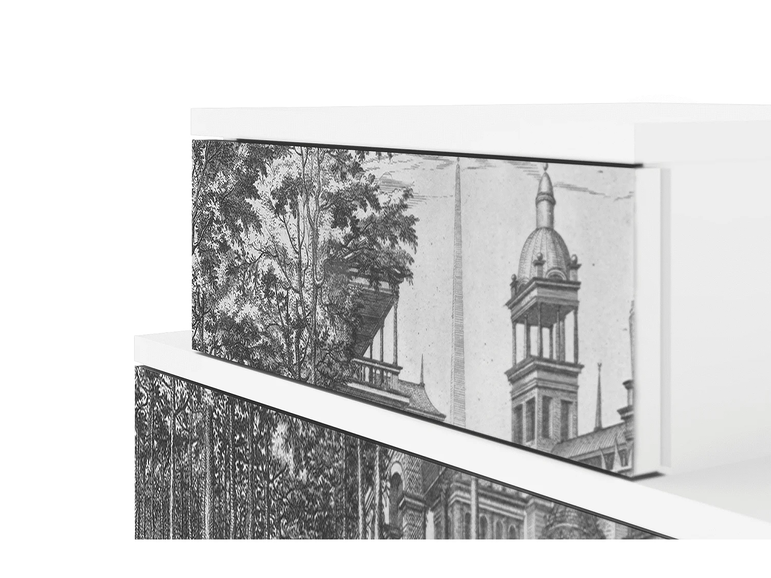 Stolik nocny - 58х58х41 cm - NS1 - View of the Piazza, Biały