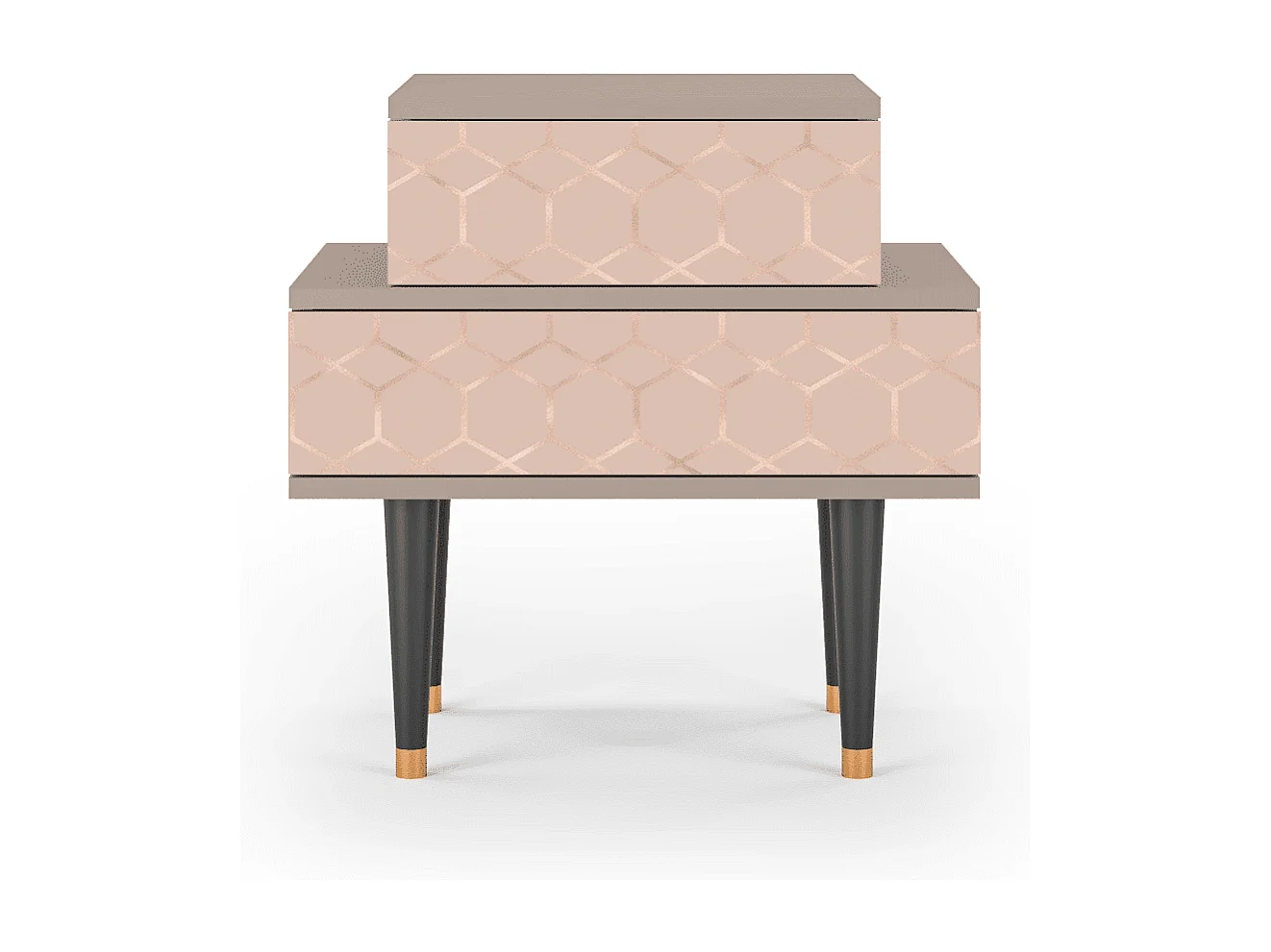 Stolik nocny - 58х58х41 cm - NS1 - Rose Honeycomb, Latte