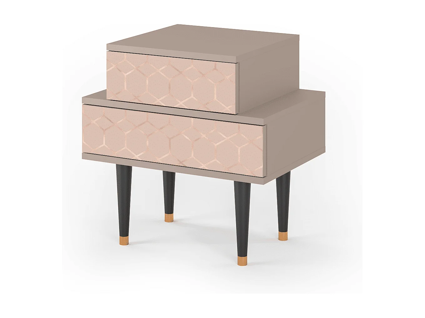 Stolik nocny - 58х58х41 cm - NS1 - Rose Honeycomb, Latte