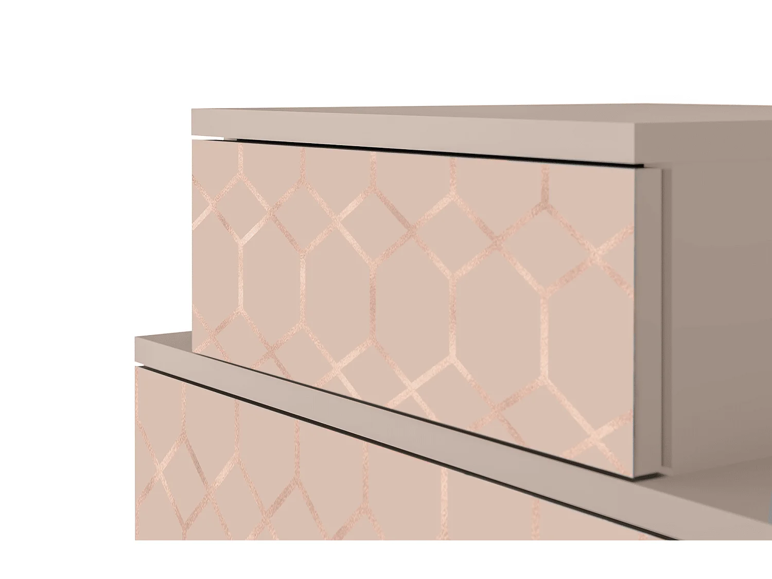 Stolik nocny - 58х58х41 cm - NS1 - Rose Honeycomb, Latte