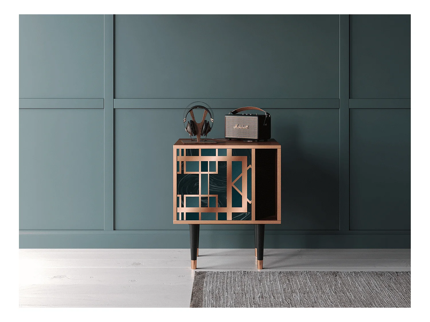 Table de nuit - 57х69х48 cm - S2 - Emerald Metro, Noyer